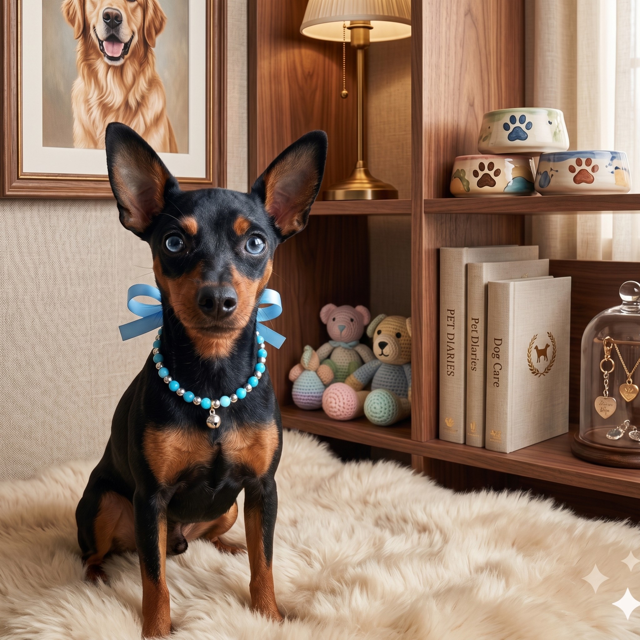 Collana per Cani in Giada Naturale e Ceramica Artigianale